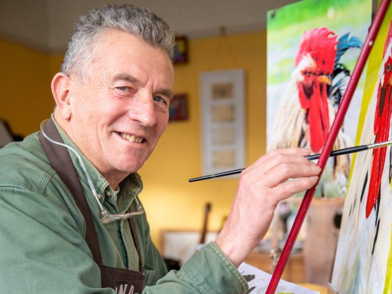 Roger at home painting
